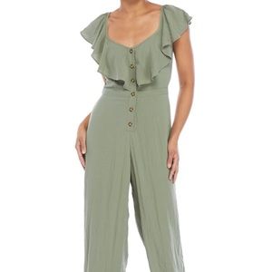 Green ruffle jumpsuit